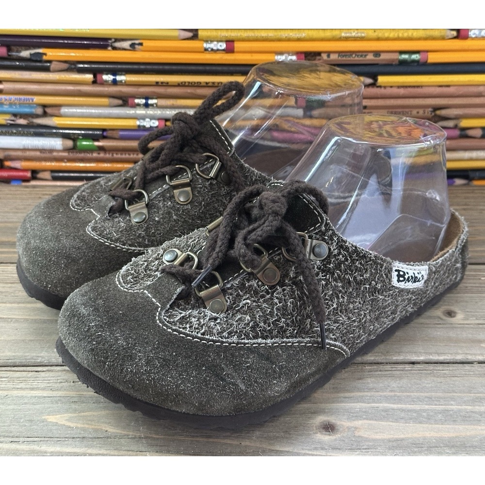 BIRKENSTOCK Montserrat Brown Suede Clogs Women's Sz 5 / 36 Narrow